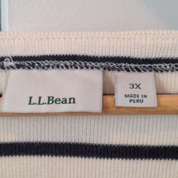 Nautical boat neckline cotton knit top - Picture 2 of 6